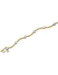 14K White And Yellow Gold Two Tone Diamond Bracelet