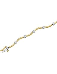 Two Tone Diamond Bracelet 14K Yellow/White Gold 1/2 Ct Tw