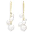 14k Yellow Gold 5 Cultured Freshwater Pearl Chain Drop Lever Earring