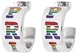 Gay Pride Pewter Stud Earrings