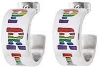 Gay Pride Pewter Stud Earrings