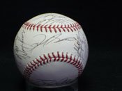 Signed Astros, Houston (2006) MLB Baseball in Blue ink by the 2006 Huston Astros Team
