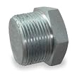 Industrial Grade 1MPL6 Hex Head Plug, 1/2 In, Galvanized Iron