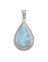 Pear Shape Larimar Pendant 925 Sterling Silver