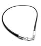 3mm Sterling Silver 16" Inch Black Rubber Cord Necklace