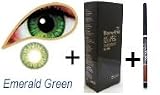 Coloured Contact Lenses with Free Solution & Case - Emerald Green (3 Months)