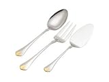 Yamazaki Cara Gold Accent 3-Piece Stainless-Steel Flatware Entertainment Set