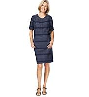 Classic Collection Linen Blend Mix Striped Dress