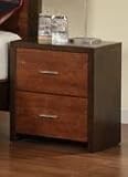 Bedroom Nightstand Contemporary Style in Two-Tone Chestnut