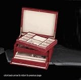 Search : Genuine Red "Flower" Leather 3 Level Jewelry Boxe Case