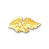 14k Cultured Pearl & Diamond Leaf Pin