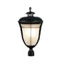 Kenroy Home 70244MTBZ Boulevard Post Lantern with Light Amber Glass Shade, Metallic Bronze