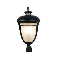 Kenroy Home 70244MTBZ Boulevard Post Lantern with Light Amber Glass Shade, Metallic Bronze by Kenroy Home