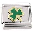 SHAMROCK CLOVER IRISH Italian Charm