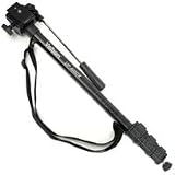 Velbon UP-400DX 4 Section Matte Black Aluminum Monopod with 2-Way Pan Head & Quick-Release.