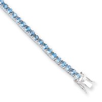 Sterling Silver Blue Topaz Bracelet - 7 Inch by JewelryWeb