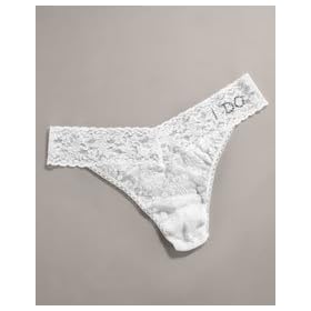 Hanky Panky Low Rise "I Do" Bridal Thong White