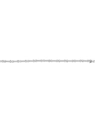 Silver Rhodium Plated Polish 7.25" Hugs And Kisses With Clear Cubic Zirconia Tennis Bracelet With Box Catch