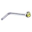 Solid 14KT White Gold 1.5mm Genuine Yellow Diamond L-Shaped Nose Ring - 18 Gauge