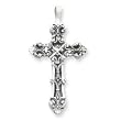Sterling Silver Cross Pendant with 20 Inch Sterling Silver Chain