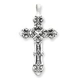 Sterling Silver Cross Pendant with 20 Inch Sterling Silver Chain