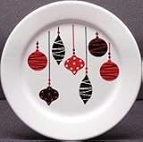 Festive Holiday Ornaments on White Plates by Waechtersbach - Set of 4