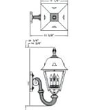 Hanover Lantern B57FSMLBR Jefferson Large 4 Light Outdoor Wall Light in Landscape Brown with Clear Beveled Glass glass