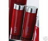 Salt & Pepper Set Red Enamelled Stainless Steel