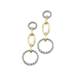 Genuine IceCarats Designer Jewelry Gift 14K Yellow/White Gold 14Ky_14Kw Diamond Earring. Pair 1/3 Ct Tw 14Ky_14Kw Diamond Earrings In 14K Yellow/White Gold