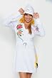 Ed Hardy White Tiger Stretch French Terry Hoodie Dress