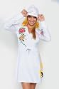 Ed Hardy White Tiger Stretch French Terry Hoodie Dress