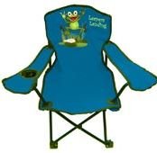 Kids Folding Camp Chair (1-pc Blue or Orange) (Frog Leaper) (Cup Holder)