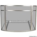 3 Panel Fireplace Screen with Brushed Steel Finish