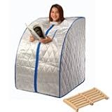 Precision Therapy Portable Far Infrared Sauna with Wooden Foot Massager Large by Precision Therapy