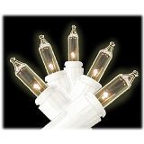 Set of 20 Clear commercial String Lights - White Wire