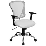 White Mesh Office Chair with Chrome Finished Base [H-8369F-WHT-GG]