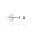 Sterling Silver Light Green Rhinestone 2mm Small Mini Kid Junior Stud Earrings