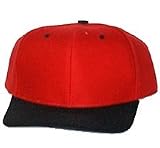 21113DZ1QML. SL160  Red w/ Black Bill Adjustable Blank Cap, from Foremost