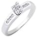 14k White Gold 1/4ctw Princess & Round Diamond Ring 1/4ctw (HI/I1)