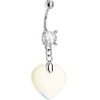 Synthetic Opal Heart Dangle Belly Ring