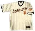 San Francisco Giants V-neck Pinstriped Cooperstown Jersey