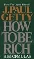 How to Be Rich