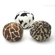 Petmate Skins Pattern Dog Toy Ball Shaped featuring a Leopard and Giraffe pattern, 3-pack, Medium