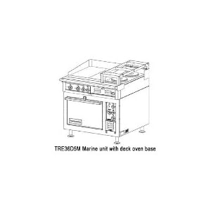 Toastmaster TRE36C5M 2403 – 36-in Marine Heavy-Duty Range w/ 1-Griddle & 2-Hotplates, 240/3 V