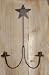Wrought Iron Wall Sconce 2 Arm with Star Top