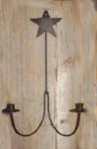 Wrought Iron Wall Sconce Star Top