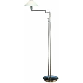 Holtkoetter Halogen Swing-Arm Floor Lamp, Satin Nickel