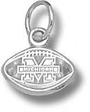 Michigan Wolverines Solid Sterling Silver ''M'' Pierced Football 1/4'' Pendant
