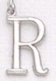 14kt Solid White Gold Initial R Charm - LET101R