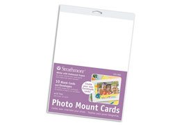 Strathmore Photo Mount Greeting Cards 5 in. x 6.875 in. cards white pack of 50 with envelopes